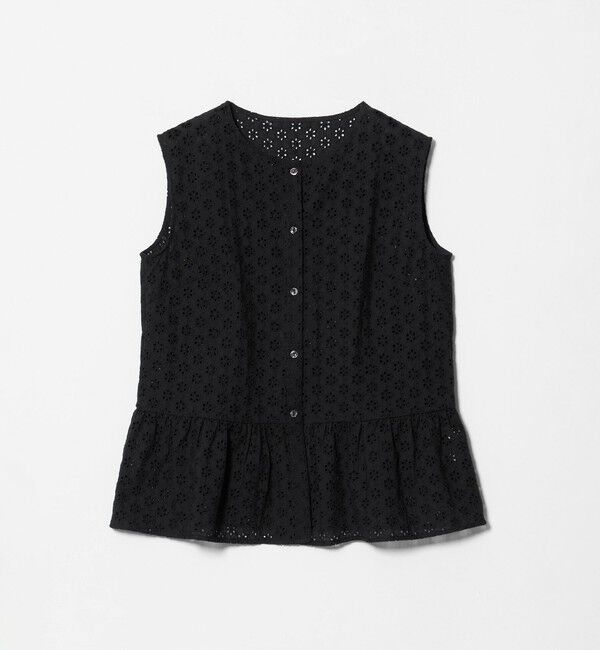 BEAUTY&YOUTH UNITED ARROWS「エンブロイダリー ペプラム ノースリーブ チュニック ウォッシャブル」|シャツ・ブラウス|