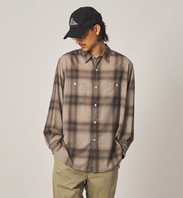 STEVEN ALAN「＜Steven Alan＞ ウール オンブレ チェック レギュラーカラー シャツ LOOSE」|シャツ・ブラウス|