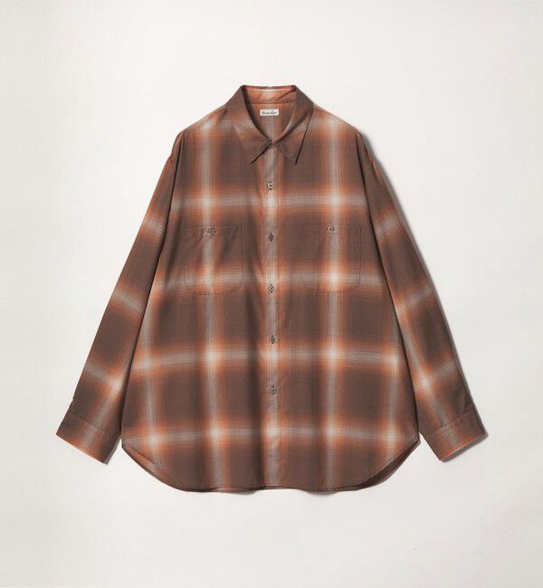 STEVEN ALAN「＜Steven Alan＞ ウール オンブレ チェック レギュラーカラー シャツ LOOSE」|シャツ・ブラウス|DK.BROWN