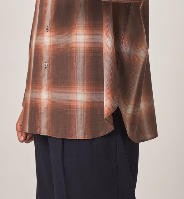 STEVEN ALAN「＜Steven Alan＞ ウール オンブレ チェック レギュラーカラー シャツ LOOSE」|シャツ・ブラウス|
