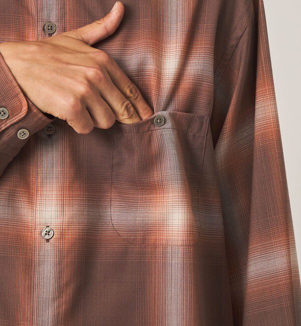 STEVEN ALAN「＜Steven Alan＞ ウール オンブレ チェック レギュラーカラー シャツ LOOSE」|シャツ・ブラウス|