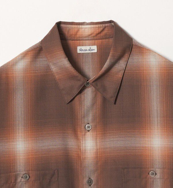 STEVEN ALAN「＜Steven Alan＞ ウール オンブレ チェック レギュラーカラー シャツ LOOSE」|シャツ・ブラウス|