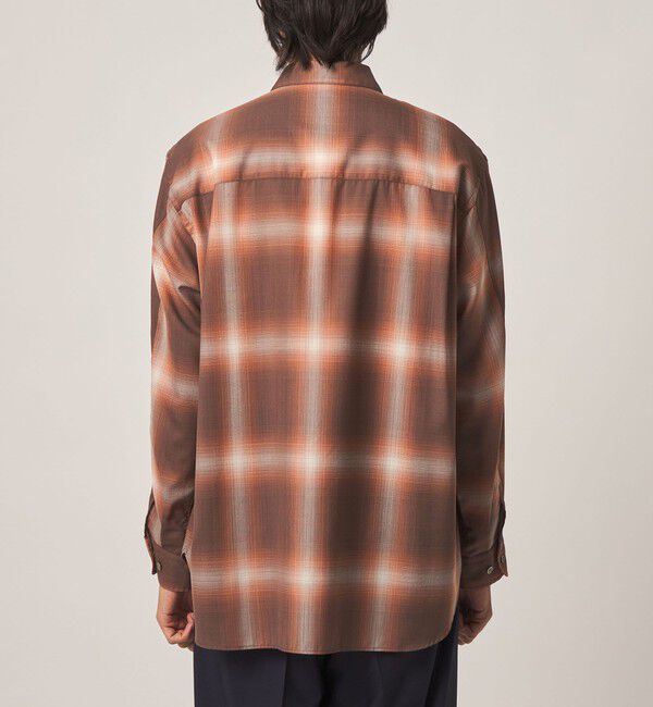 STEVEN ALAN「＜Steven Alan＞ ウール オンブレ チェック レギュラーカラー シャツ LOOSE」|シャツ・ブラウス|