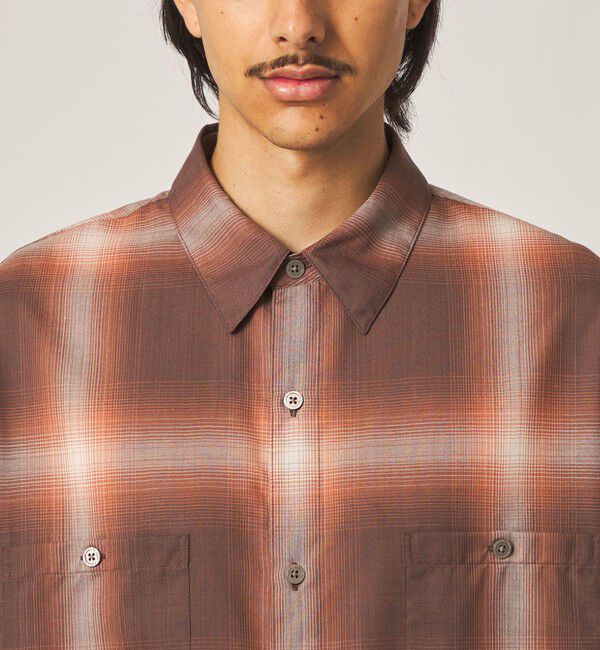 STEVEN ALAN「＜Steven Alan＞ ウール オンブレ チェック レギュラーカラー シャツ LOOSE」|シャツ・ブラウス|