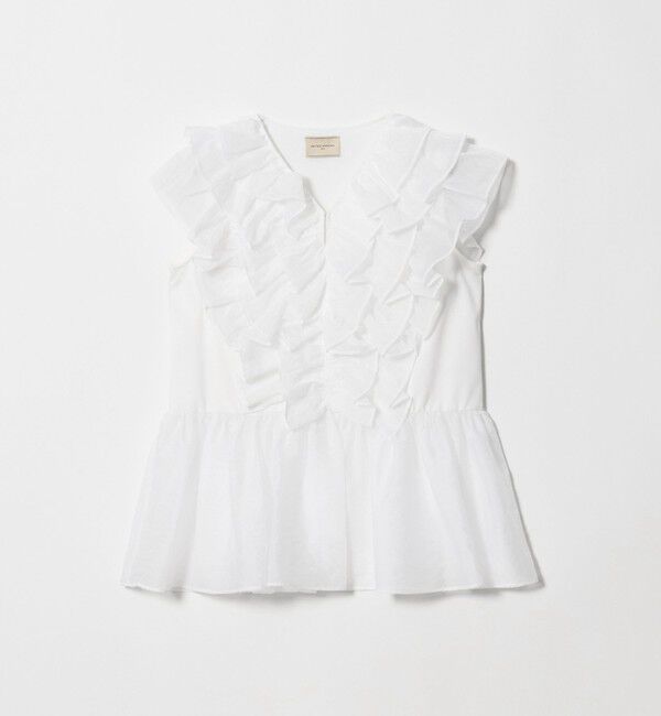 UNITED ARROWS「レディー フリル チュール カットソー ‐ウォッシャブル‐」|Tシャツ・カットソー|