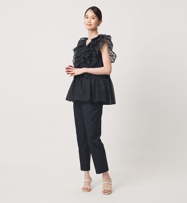 UNITED ARROWS「レディー フリル チュール カットソー ‐ウォッシャブル‐」|Tシャツ・カットソー|