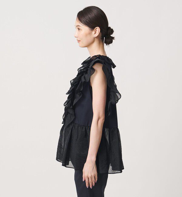 UNITED ARROWS「レディー フリル チュール カットソー ‐ウォッシャブル‐」|Tシャツ・カットソー|