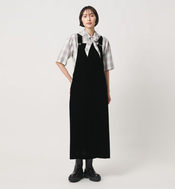 UNITED ARROWS「チェック スカーフ 5分袖 シャツ」|シャツ・ブラウス|