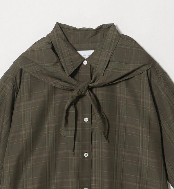 UNITED ARROWS「チェック スカーフ 5分袖 シャツ」|シャツ・ブラウス|