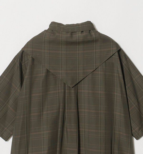 UNITED ARROWS「チェック スカーフ 5分袖 シャツ」|シャツ・ブラウス|