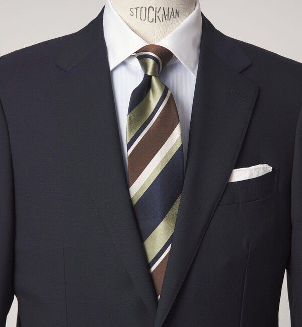 UNITED ARROWS green label relaxing「GLR シルク4 8.0cm ストライプ2 ネクタイ」|ネクタイ・蝶ネクタイ|DK.BROWN