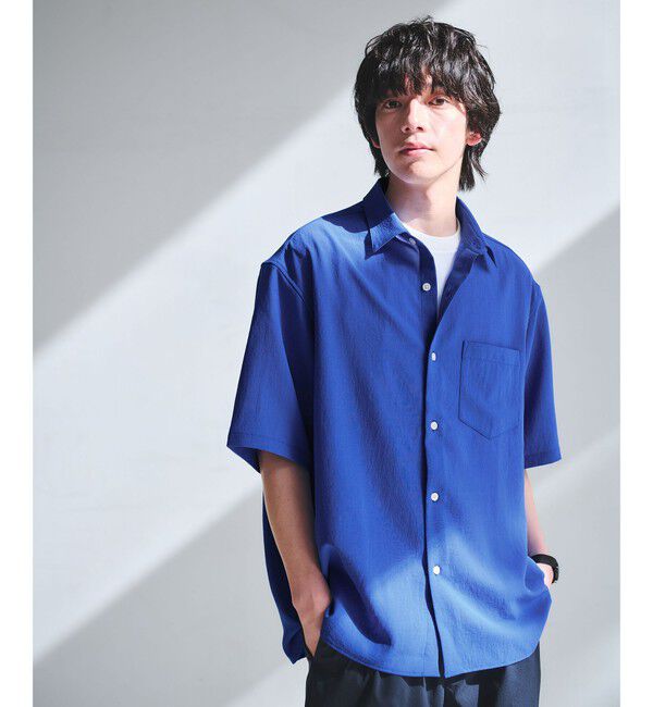 UNITED ARROWS green label relaxing「ワッシャー ポプリン ボックスシルエット 半袖 シャツ」|シャツ・ブラウス|COBALT