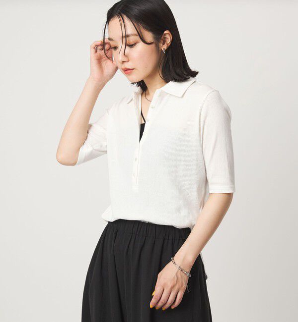 UNITED ARROWS green label relaxing「【WEB限定】＜at ease＞シアーテレコ エリツキ カットソー」|Tシャツ・カットソー|