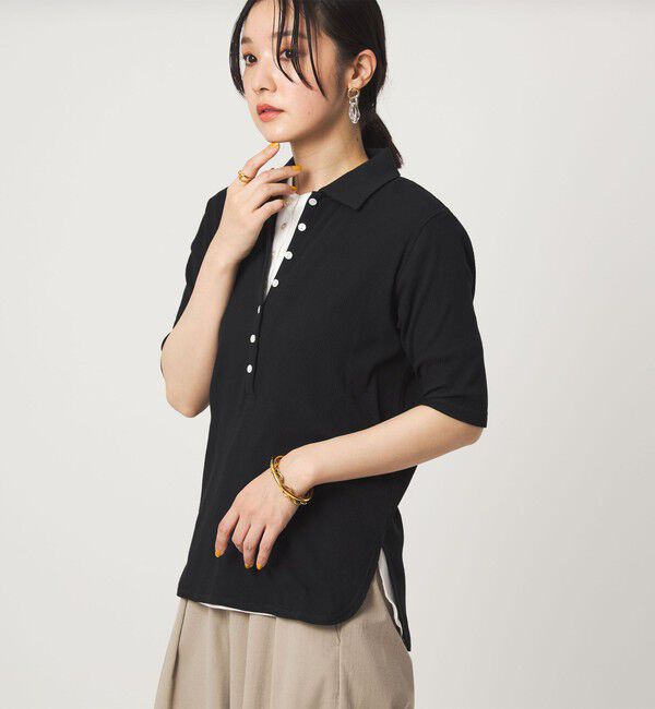 UNITED ARROWS green label relaxing「【WEB限定】＜at ease＞シアーテレコ エリツキ カットソー」|Tシャツ・カットソー|