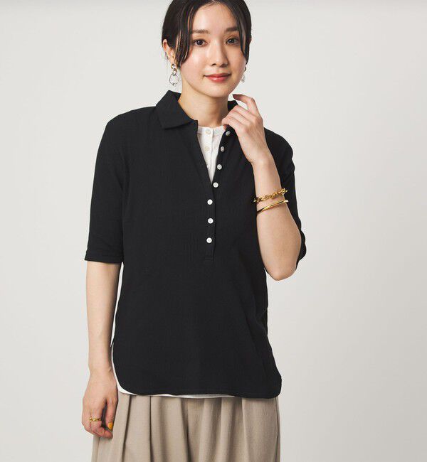 UNITED ARROWS green label relaxing「【WEB限定】＜at ease＞シアーテレコ エリツキ カットソー」|Tシャツ・カットソー|