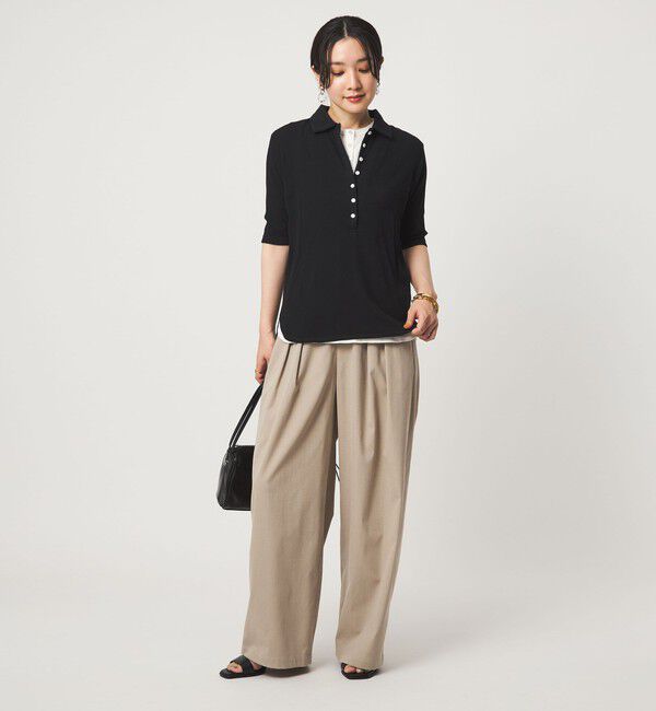 UNITED ARROWS green label relaxing「【WEB限定】＜at ease＞シアーテレコ エリツキ カットソー」|Tシャツ・カットソー|