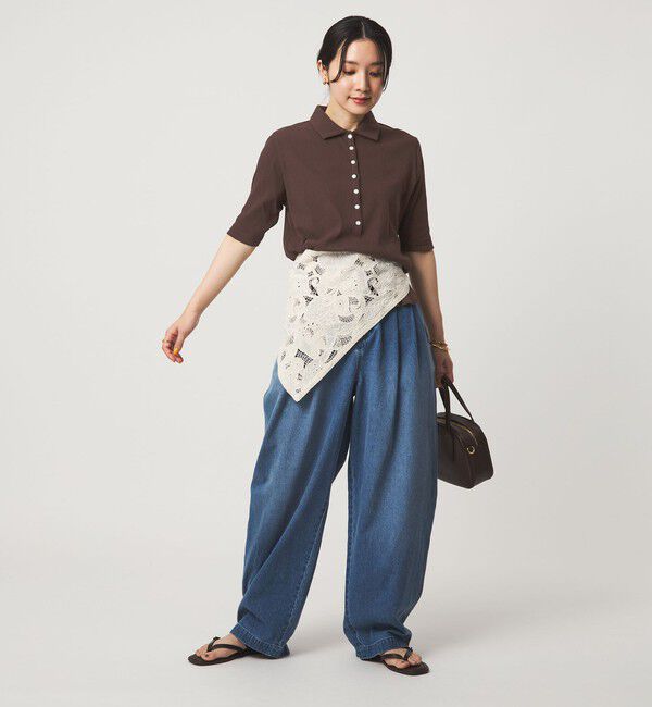 UNITED ARROWS green label relaxing「【WEB限定】＜at ease＞シアーテレコ エリツキ カットソー」|Tシャツ・カットソー|