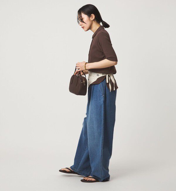 UNITED ARROWS green label relaxing「【WEB限定】＜at ease＞シアーテレコ エリツキ カットソー」|Tシャツ・カットソー|