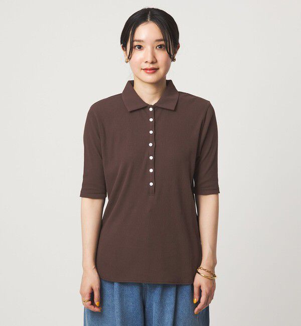 UNITED ARROWS green label relaxing「【WEB限定】＜at ease＞シアーテレコ エリツキ カットソー」|Tシャツ・カットソー|