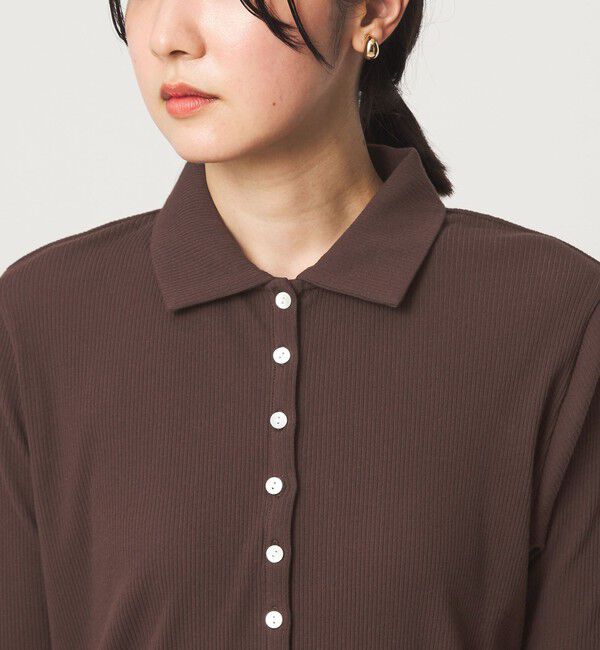 UNITED ARROWS green label relaxing「【WEB限定】＜at ease＞シアーテレコ エリツキ カットソー」|Tシャツ・カットソー|