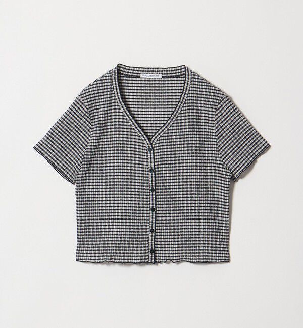 BEAUTY&YOUTH UNITED ARROWS「ソリッド＆チェック Vネック ショートスリーブ カーディガン」|カーディガン|