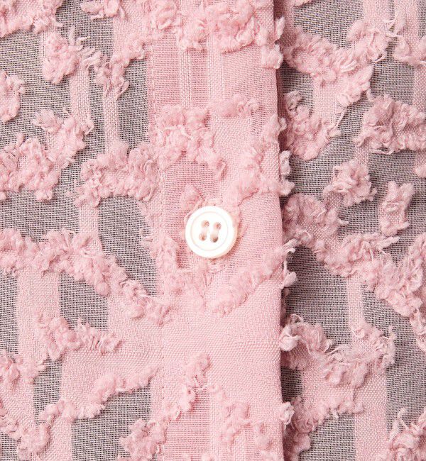 BEAUTY&YOUTH UNITED ARROWS「【WEB限定】シアージャガード バンドカラーフレンチスリーブブラウス ウォッシャブル」|シャツ・ブラウス|