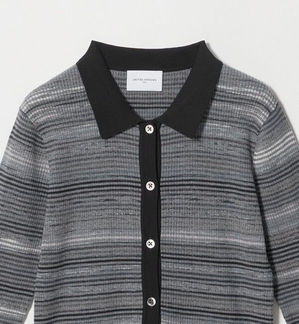 UNITED ARROWS「カラー ボーダー 5分袖 ポロニット ‐ウォッシャブル‐」|ニット・セーター|