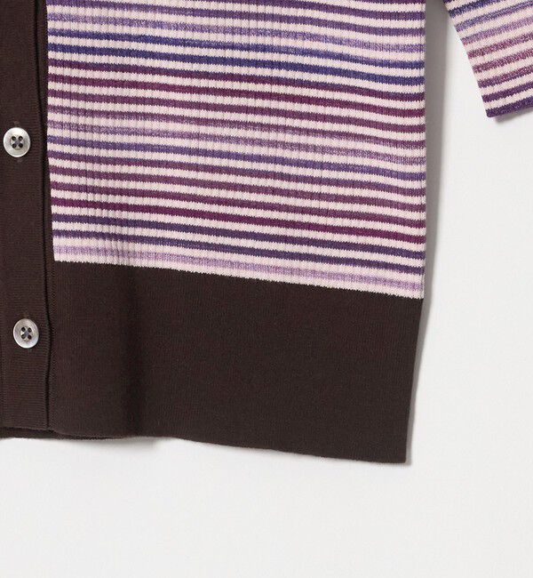 UNITED ARROWS「カラー ボーダー 5分袖 ポロニット ‐ウォッシャブル‐」|ニット・セーター|