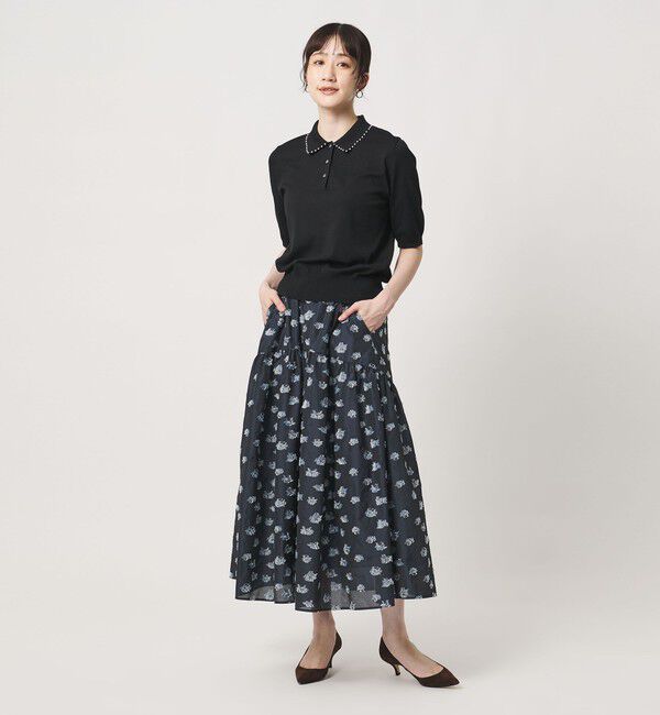 UNITED ARROWS「ブーケ カットジャガード スカート」|フレア|
