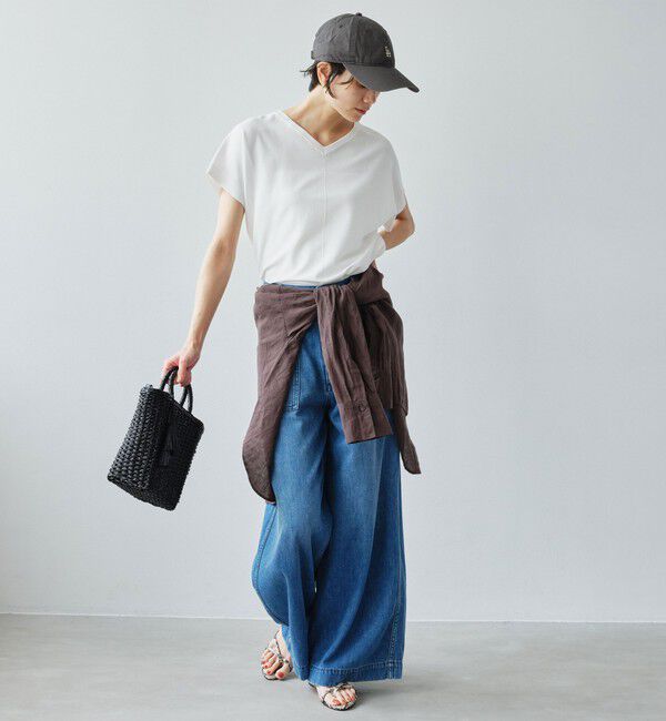 UNITED ARROWS green label relaxing「Vネック プルオーバー ニット ウォッシャブル 接触冷感 UVカット」|ニット・セーター|