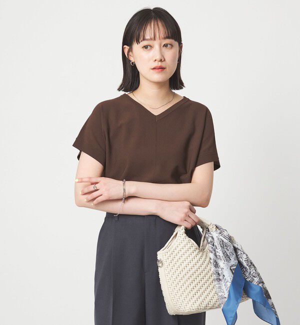 UNITED ARROWS green label relaxing「Vネック プルオーバー ニット ウォッシャブル 接触冷感 UVカット」|ニット・セーター|