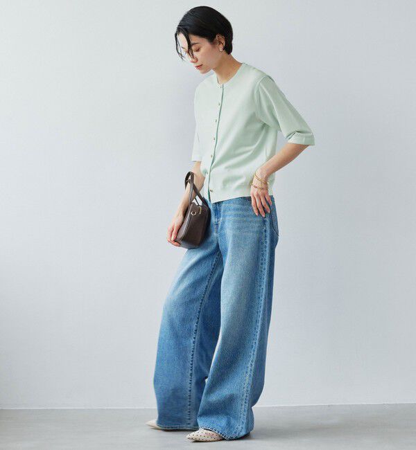 UNITED ARROWS green label relaxing「ハーフスリーブ ニット カーディガン ウォッシャブル 接触冷感 UVカット」|カーディガン|