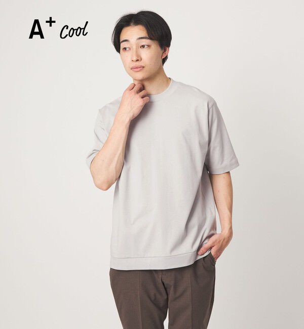 UNITED ARROWS green label relaxing「A+ COOL ビズ クルーネック カットソー Tシャツ -接触冷感・吸水速乾-」|Tシャツ・カットソー|LT.GRAY
