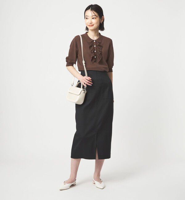UNITED ARROWS green label relaxing「フリル ポロニット」|ニット・セーター|