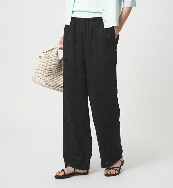 UNITED ARROWS green label relaxing「カット ジャガード パンツ」|その他|BLACK