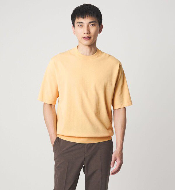 UNITED ARROWS green label relaxing「A+ プレーン 18G ビズ クルーネック 半袖ニット -ウォッシャブル-」|ニット・セーター|