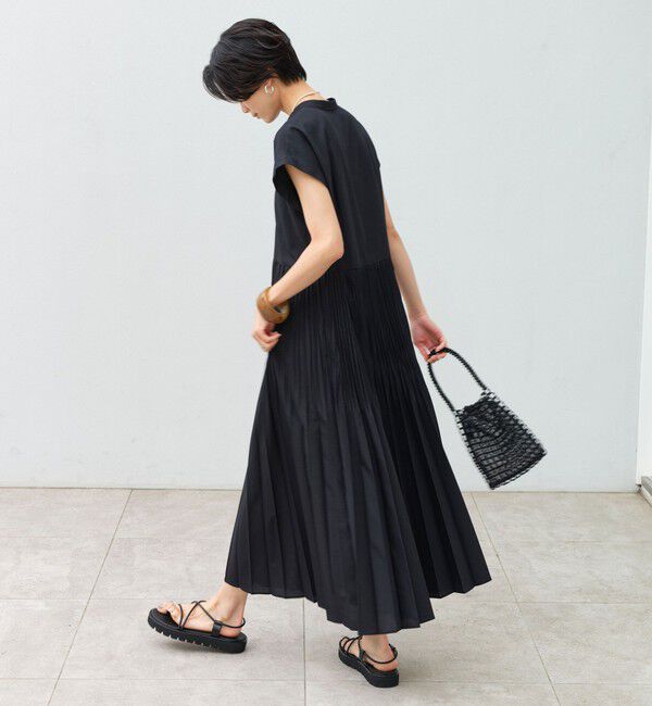 UNITED ARROWS green label relaxing「［size SHORT/TALLあり］全方位映えプリーツワンピ マシンウォッシャブル 吸水速乾」|ワンピース|