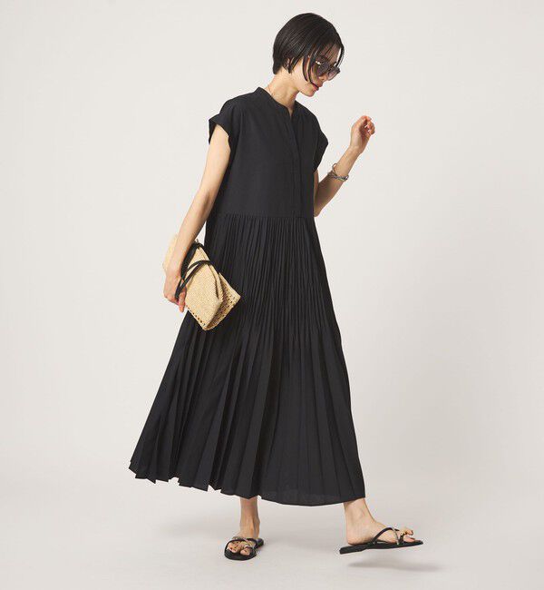 UNITED ARROWS green label relaxing「［size SHORT/TALLあり］全方位映えプリーツワンピ マシンウォッシャブル 吸水速乾」|ワンピース|