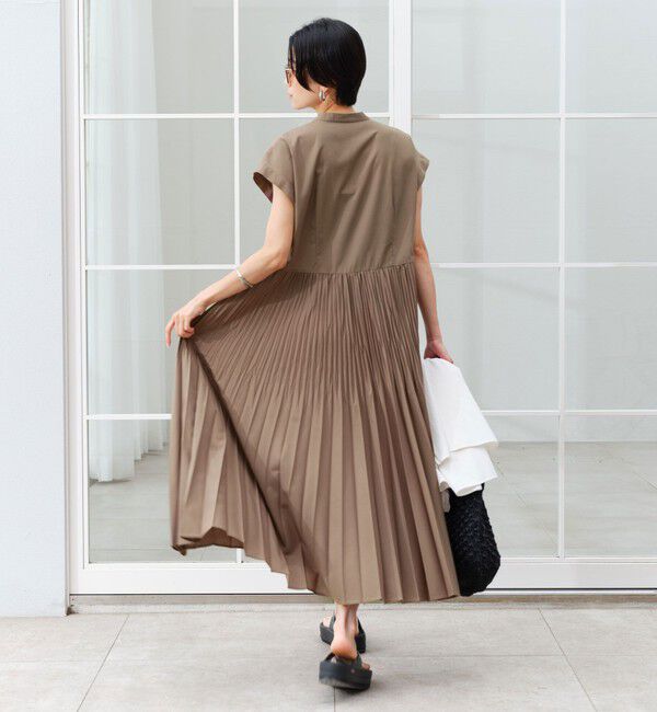UNITED ARROWS green label relaxing「［size SHORT/TALLあり］全方位映えプリーツワンピ マシンウォッシャブル 吸水速乾」|ワンピース|