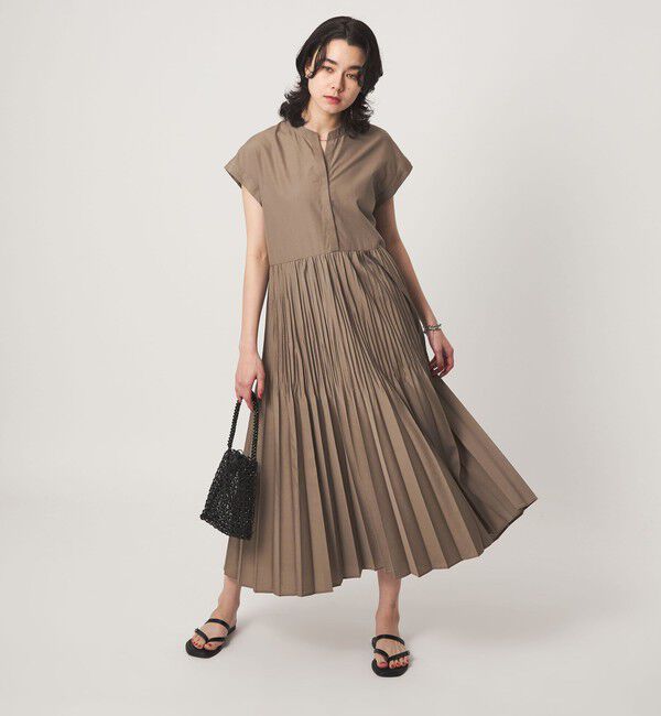 UNITED ARROWS green label relaxing「［size SHORT/TALLあり］全方位映えプリーツワンピ マシンウォッシャブル 吸水速乾」|ワンピース|