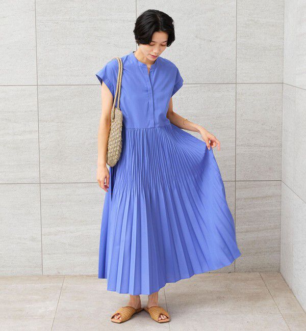 UNITED ARROWS green label relaxing「［size SHORT/TALLあり］全方位映えプリーツワンピ マシンウォッシャブル 吸水速乾」|ワンピース|