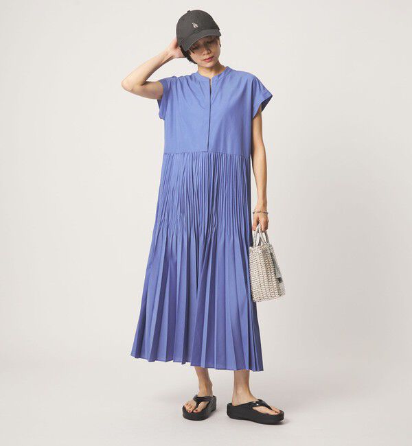 UNITED ARROWS green label relaxing「［size SHORT/TALLあり］全方位映えプリーツワンピ マシンウォッシャブル 吸水速乾」|ワンピース|