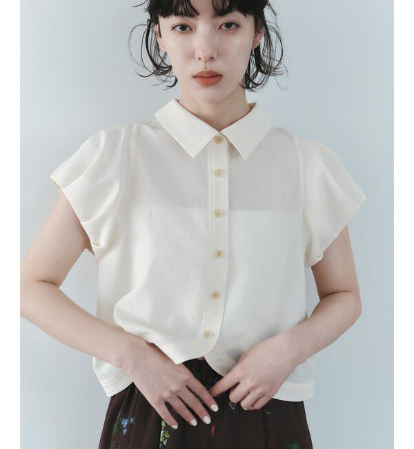 EMMEL REFINES「＜EMMEL REFINES＞EM MW スソカーブ パフスリーブ シャツ マシンウォッシャブル」|シャツ・ブラウス|OFF WHITE