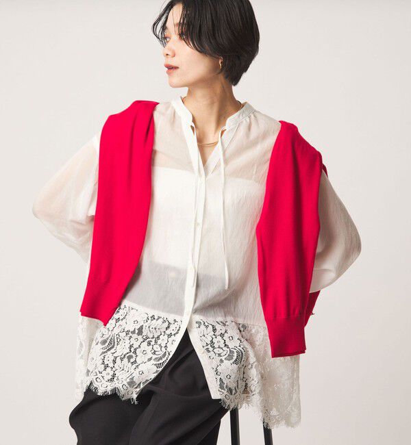 UNITED ARROWS green label relaxing「【結論シリーズ】ミルフィーユレースブラウス」|シャツ・ブラウス|