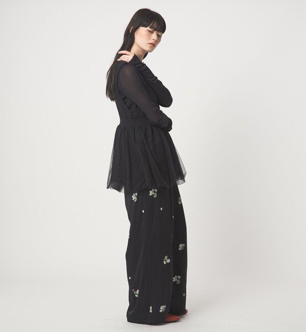 EMMEL REFINES「＜EMMEL REFINES＞EM フラワープリント ラップライク パンツ」|チノ|