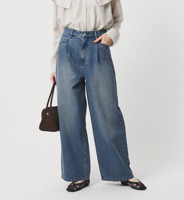 BEAUTY&YOUTH UNITED ARROWS「【WEB限定】タックワイド デニムパンツ」|デニム|