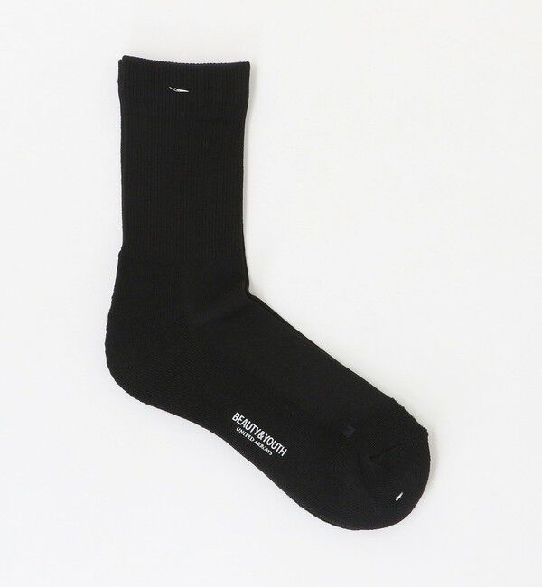 BEAUTY&YOUTH UNITED ARROWS「パイル クウォータ― ソックス 抗菌・防臭」|ソックス|BLACK