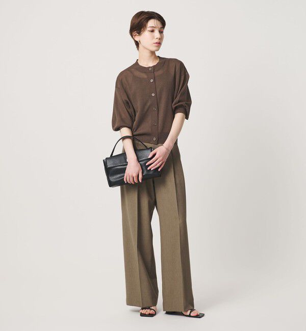 BEAUTY&YOUTH UNITED ARROWS「【WEB限定 Wardrobe DAILY MINIMAL】ハーフスリーブ シアーカーディガン ウォッシャブル」|カーディガン|