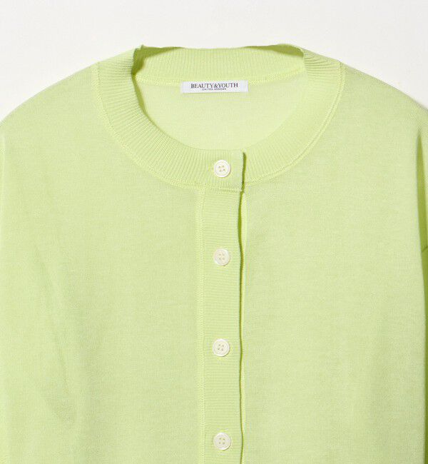 BEAUTY&YOUTH UNITED ARROWS「【WEB限定 Wardrobe DAILY MINIMAL】ハーフスリーブ シアーカーディガン ウォッシャブル」|カーディガン|