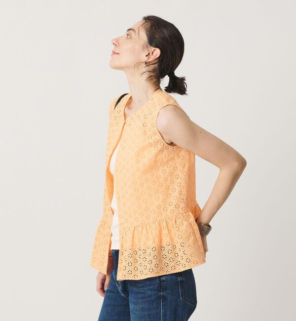 BEAUTY&YOUTH UNITED ARROWS「エンブロイダリー ペプラム ノースリーブ チュニック ウォッシャブル」|シャツ・ブラウス|SHERBET